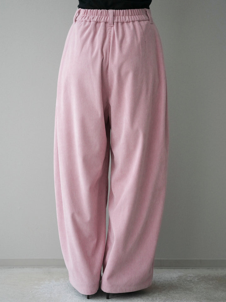 [予約]コーデュロイサイドタックコクーンパンツ/pink