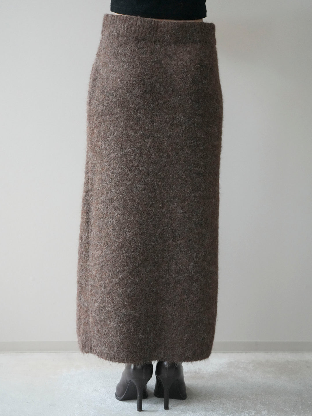 [SET]襟付き配色シャギーニット＆ロングスカートSET UP(2set)