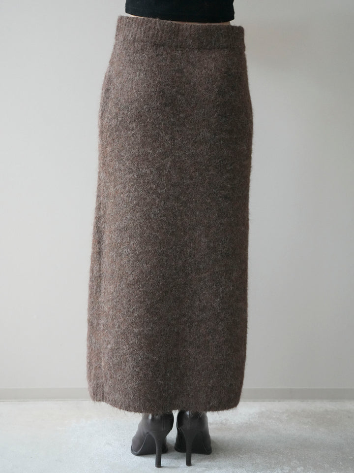 [SET]襟付き配色シャギーニット＆ロングスカートSET UP(2set)