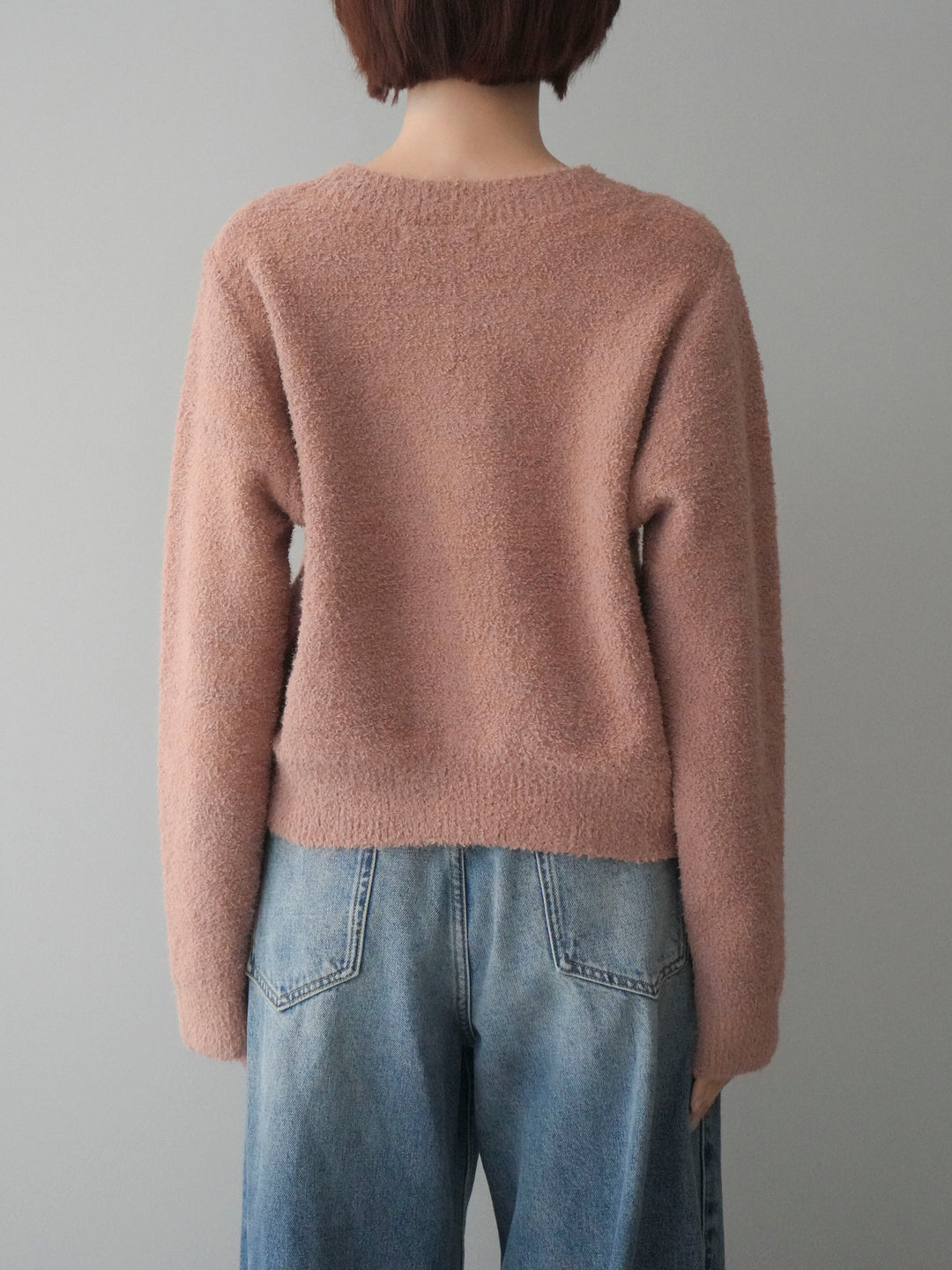 [予約]ゴールドボタンモールニットカーディガン/beige