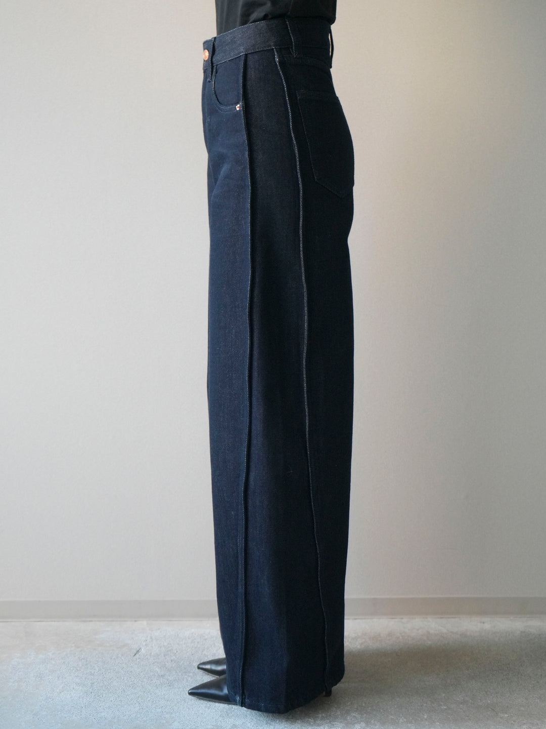 [予約]バレルレッグデニムパンツ/navy