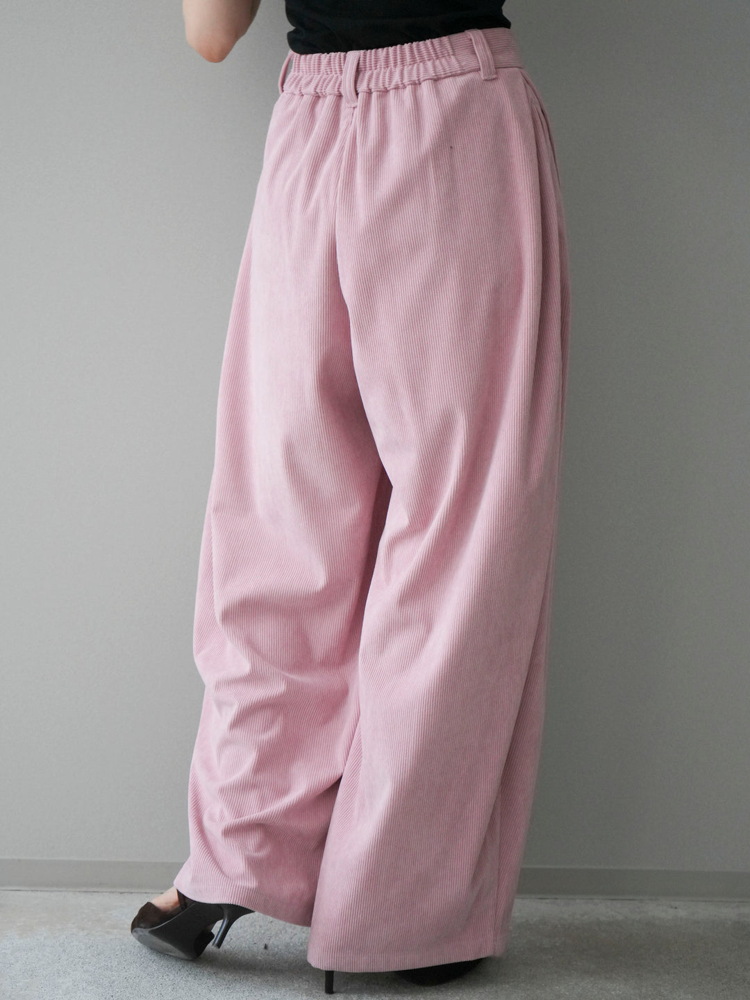 [予約]コーデュロイサイドタックコクーンパンツ/pink