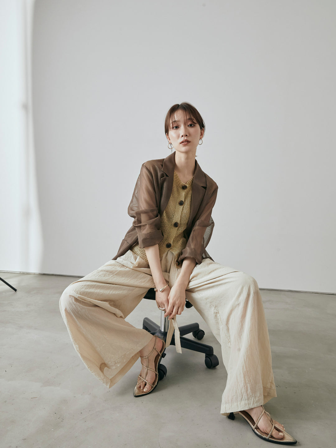 [予約]メッシュテーラードジャケット/モカ