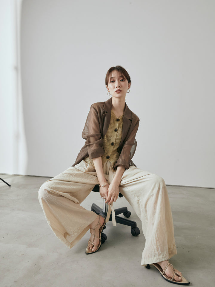 [予約]メッシュテーラードジャケット/モカ