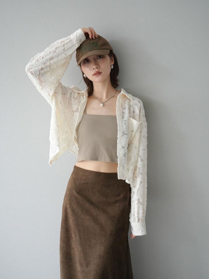 [予約]ジャガードショートシャツ/オフホワイト