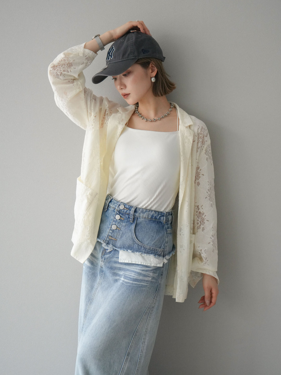 [予約]レーステーラードジャケット/アイボリー