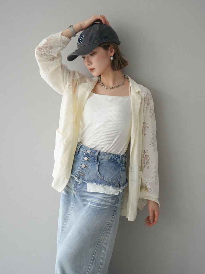 [予約]レーステーラードジャケット/アイボリー