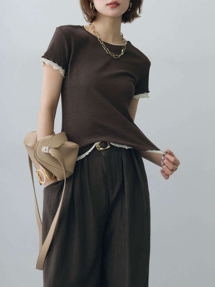 [予約]メロートリムレイヤードTEE/brown