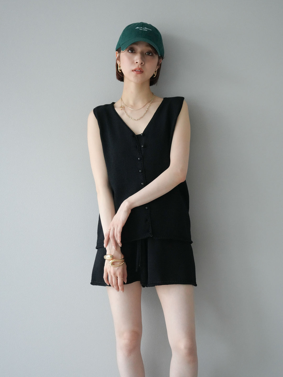 [SET]ニットベスト＆ショートパンツSET UP(2set)