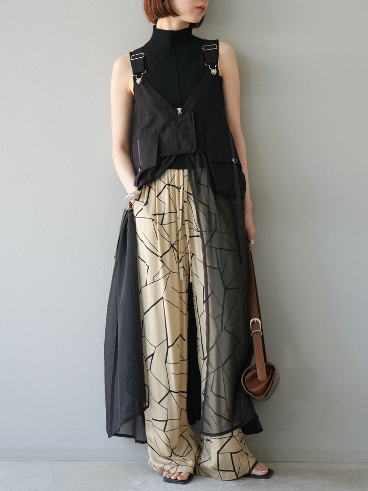 [予約]タクティカルベストオーガンザワンピース/ブラック