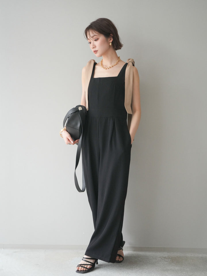 [SET]ショルダーリボンサロペット+選べるアクセセット(2set)