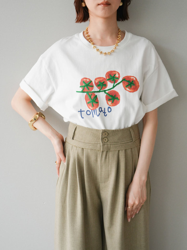 【預購】番茄刺繡T卹/白色