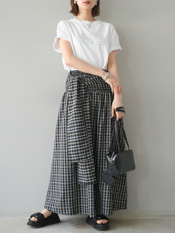 [予約]メッセージ箔プリントTシャツ/オフ