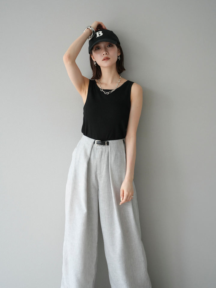 [予約]レーヨンニットタンクトップ/ブラック