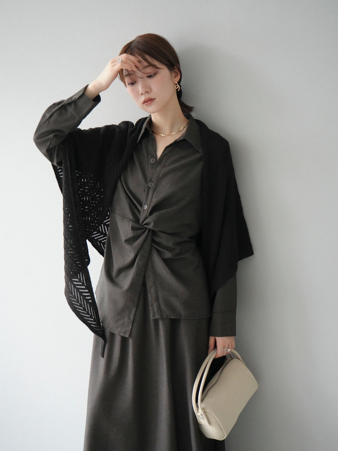 [SET]ツイストデザインシャツ＆スカートSET UP