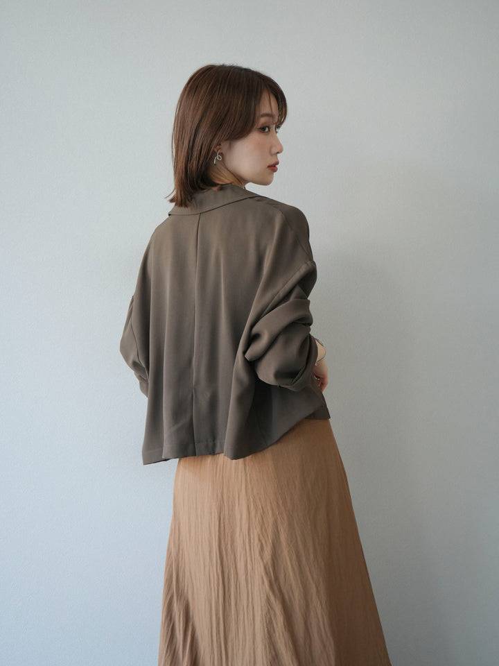 [予約]レーヨンライクショートジャケット/モカ