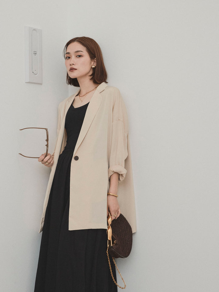 [予約]マットサテンジャケット/シャンパンベージュ