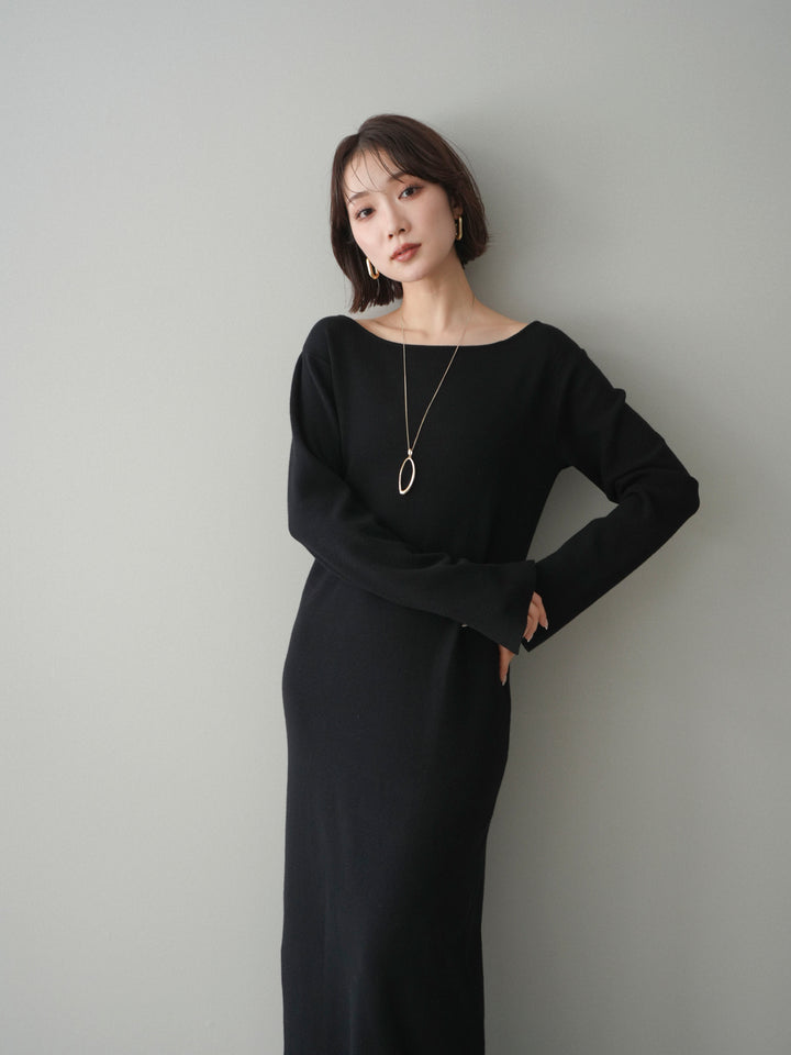 [予約]2WAYニットワンピース/black