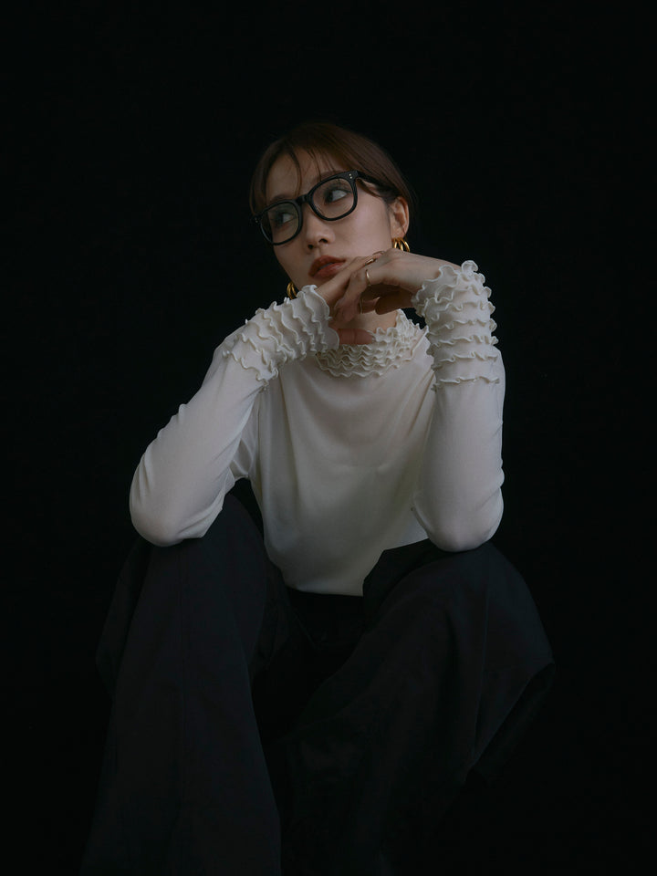 【Allure】[SET]シアーフリルメロートップス+シアーフリルメロートップス(2set)