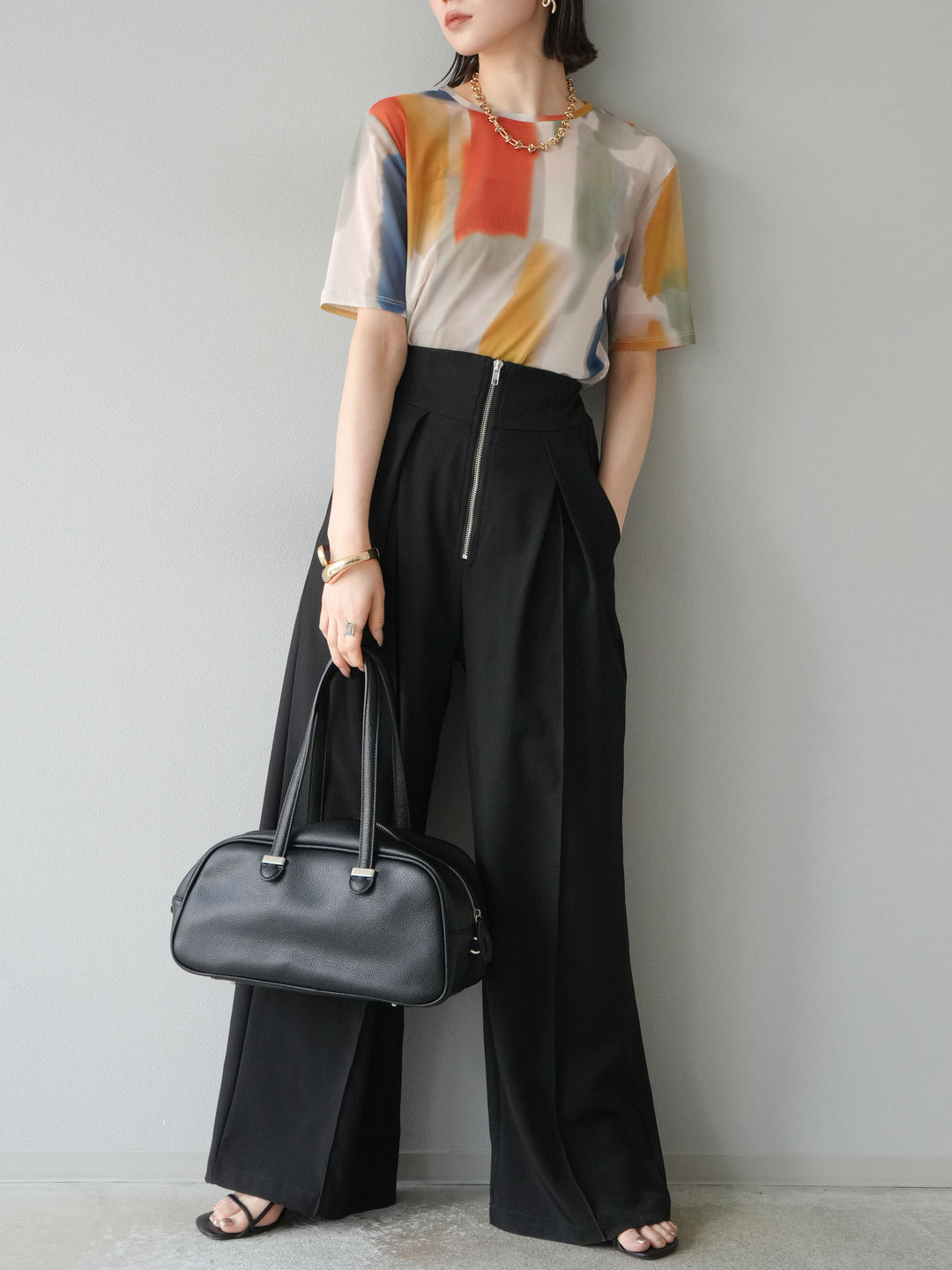 [予約]水彩アートシアーTシャツ/オフホワイト