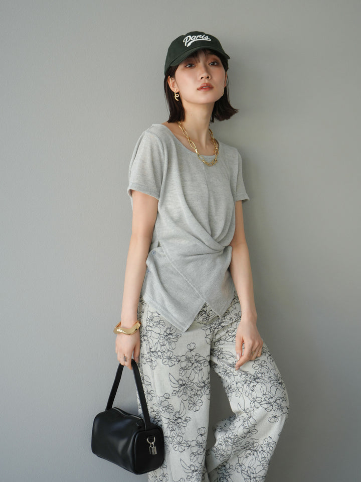 [預購] Cache-Coeur 薄紗針織套頭衫/灰色