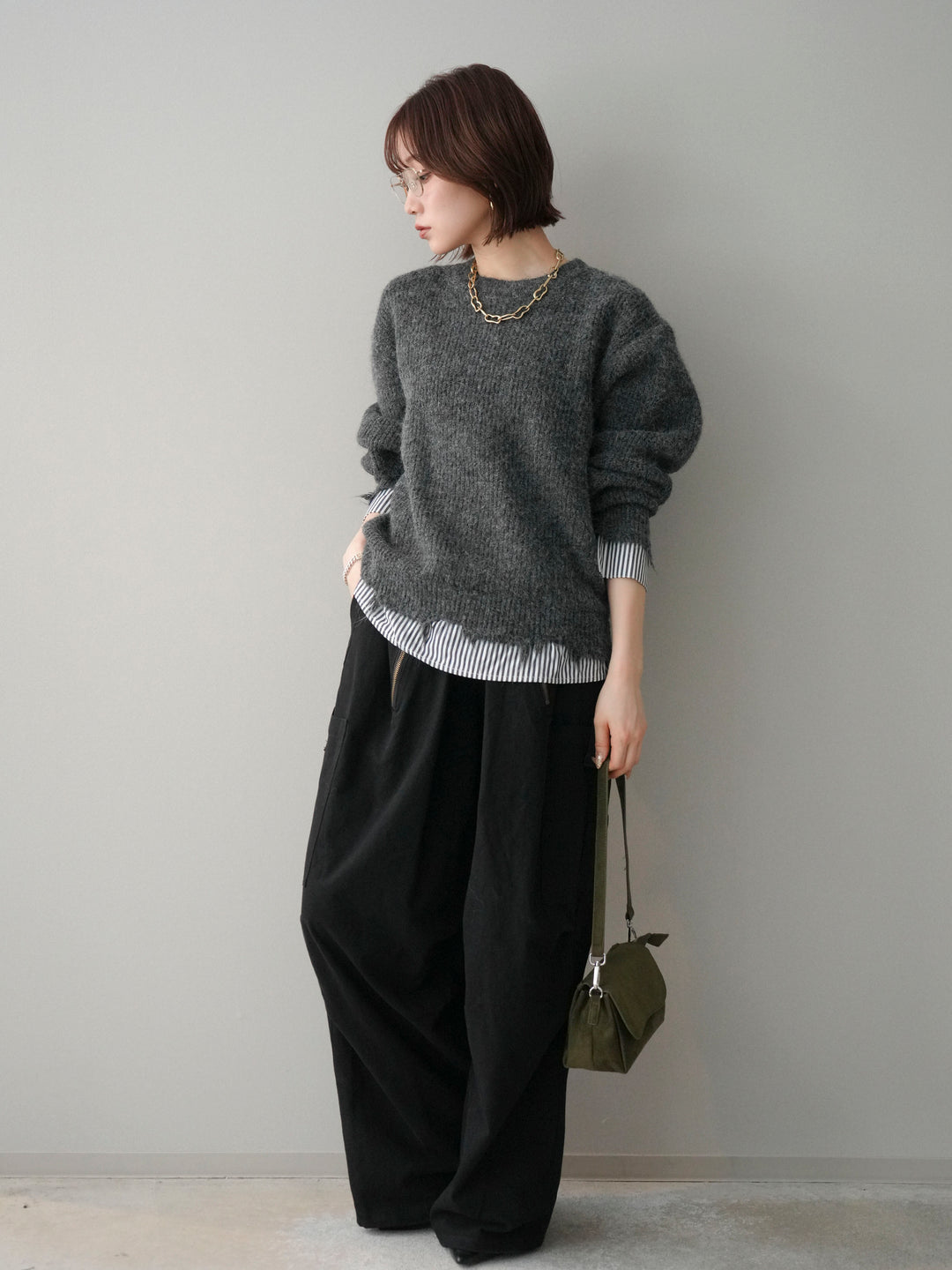 [予約]コットンタックループパンツ/black