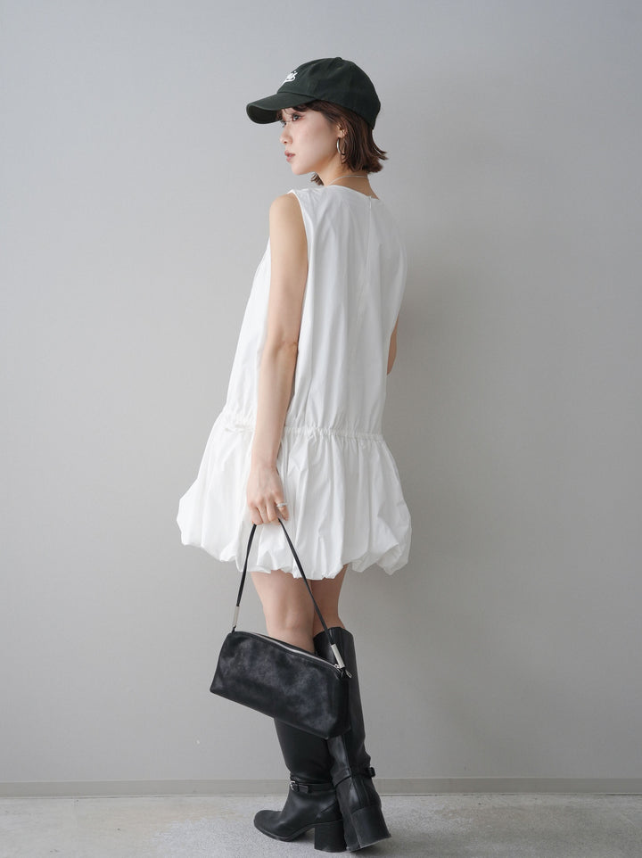 [予約]ノースリバルーンミニワンピース/white