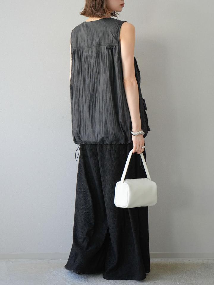 [予約]楊柳バギーパンツ/ブラック