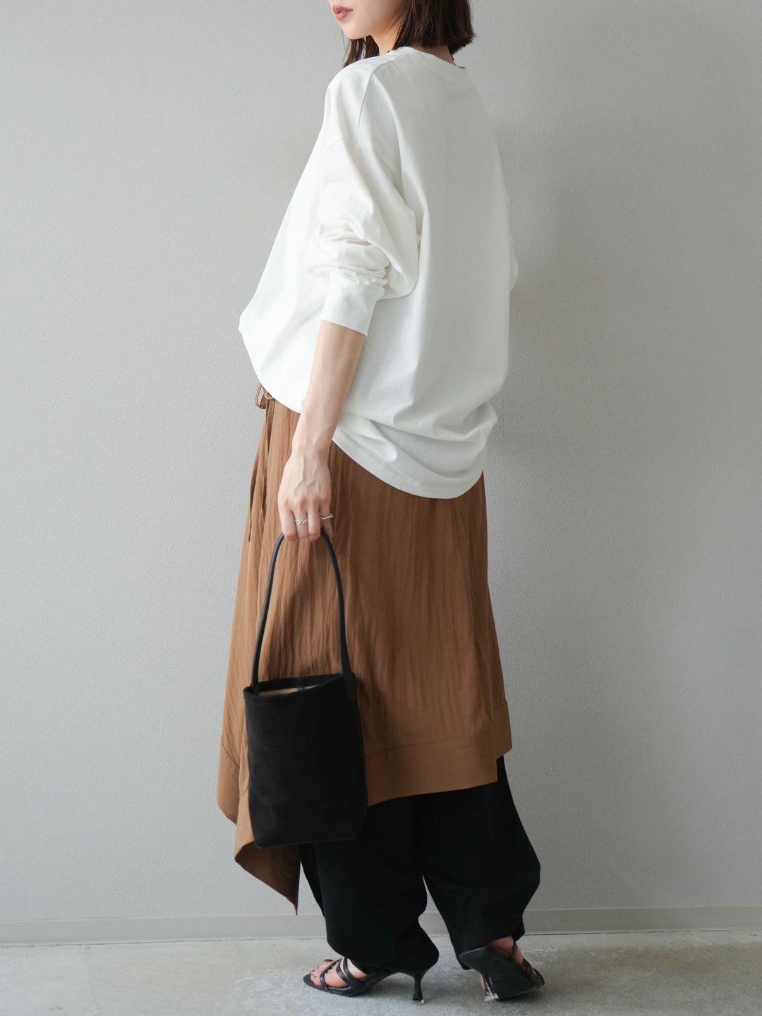 [予約]アシンメトリーレイヤードスカート/ベージュ