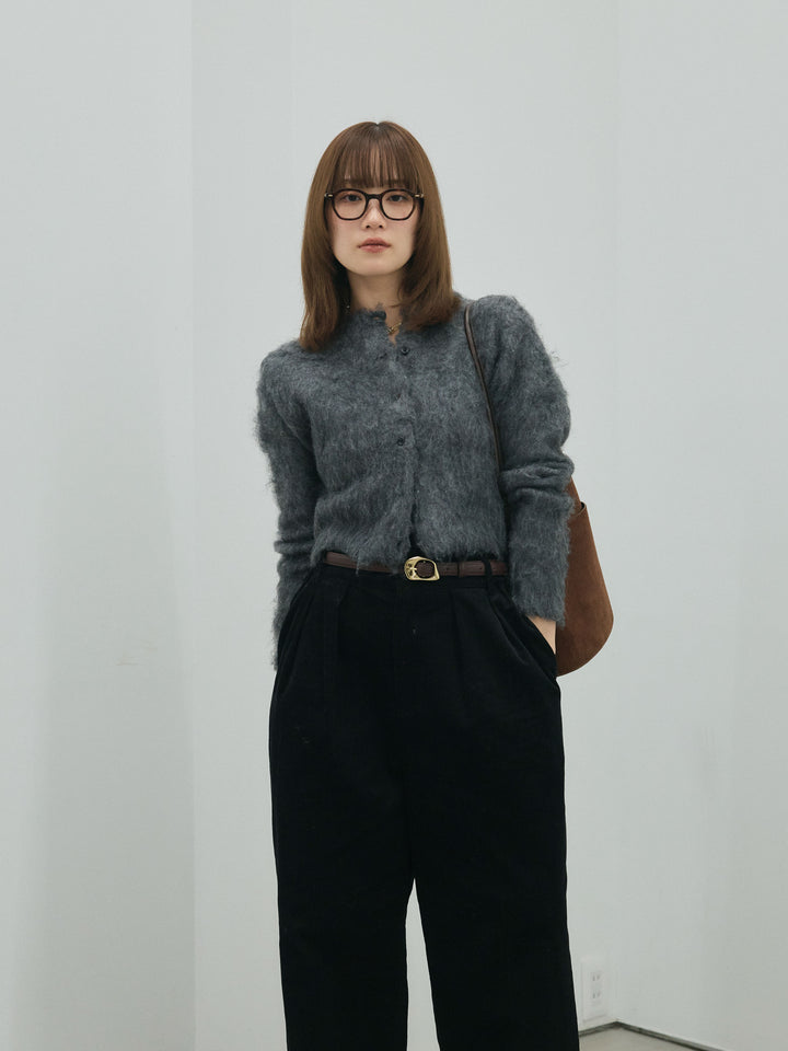 【Allure】[SET]モヘアタッチクロップドニットプルオーバー+モヘアタッチクロップドニットプルオーバー(2set)