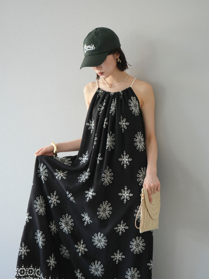 【預購】民族風吊帶洋裝/黑色