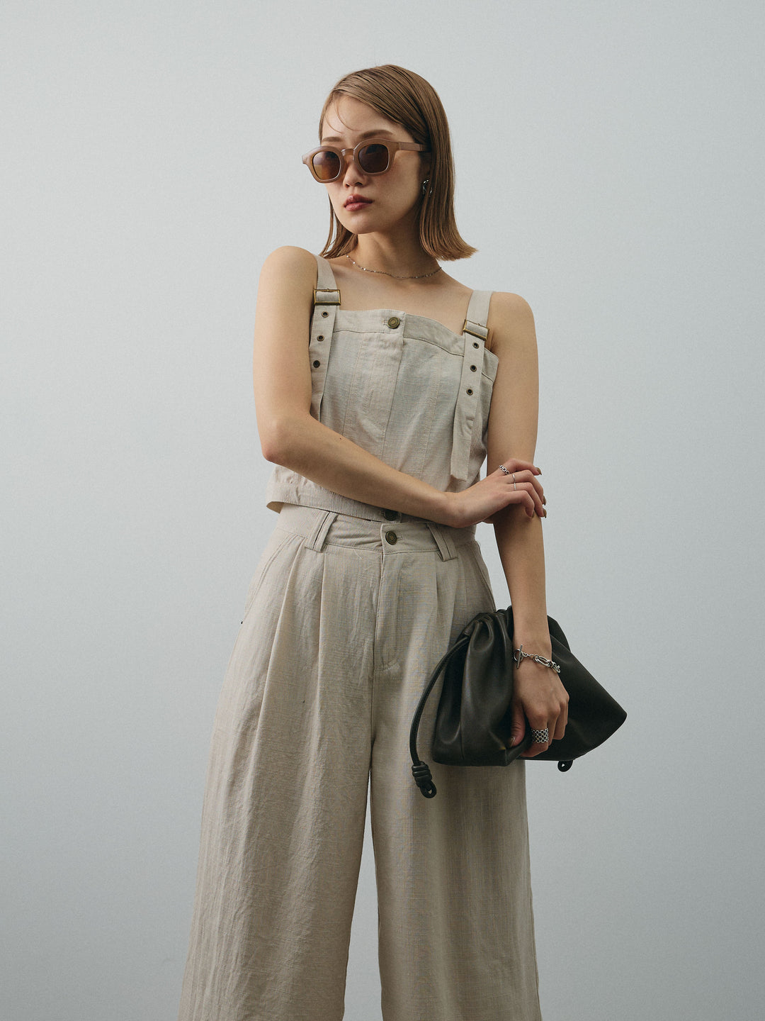 [SET]リネンライクビスチェ＆ワイドパンツSET UP+リネンライクビスチェ＆ワイドパンツSET UP(2set)