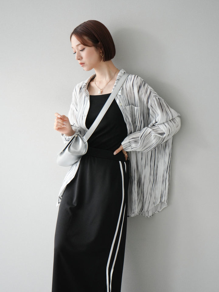 [予約]マルチWAYニュアンス柄オーバーシャツ/グレー