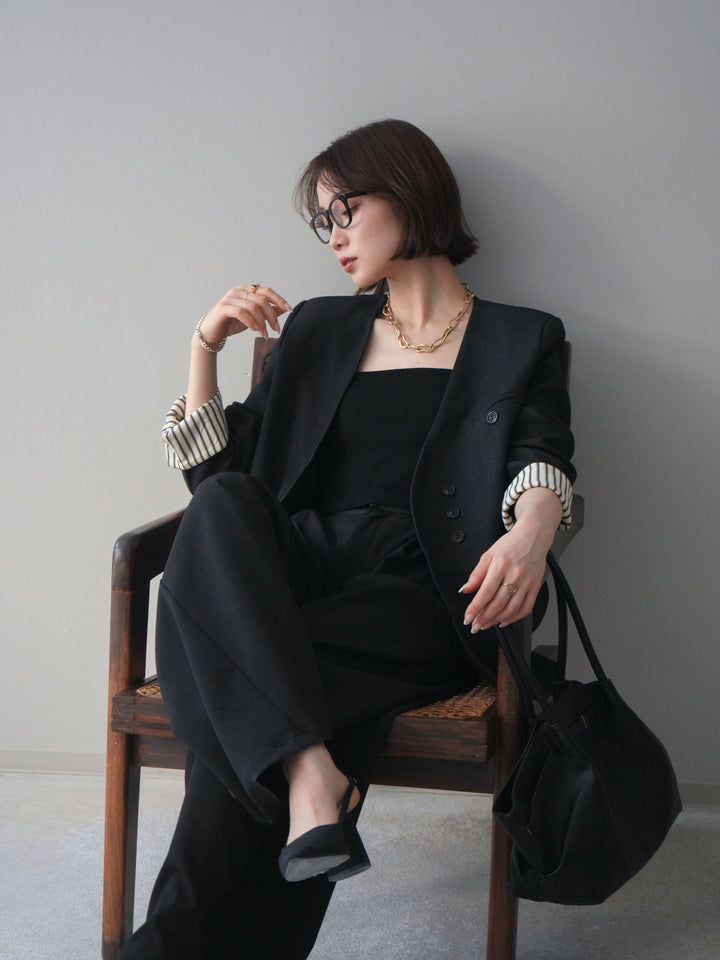 [SET]ノーカラージャケット+ノーカラージャケット(2set)