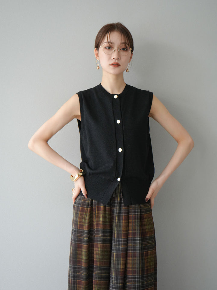 [予約]ラメニットベスト/ブラック