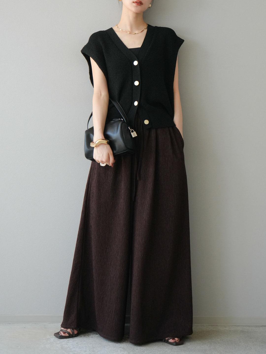 [予約]楊柳バギーパンツ/ブラウン