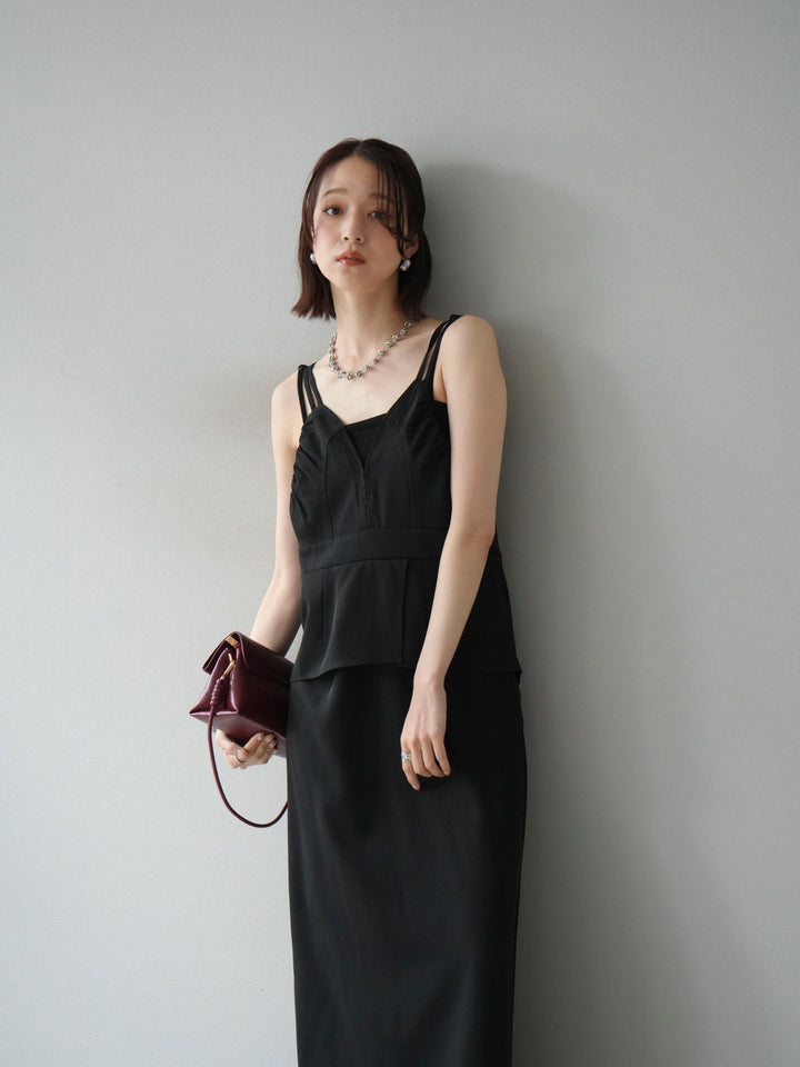 [予約]ビスチェデザインキャミワンピース/ブラック