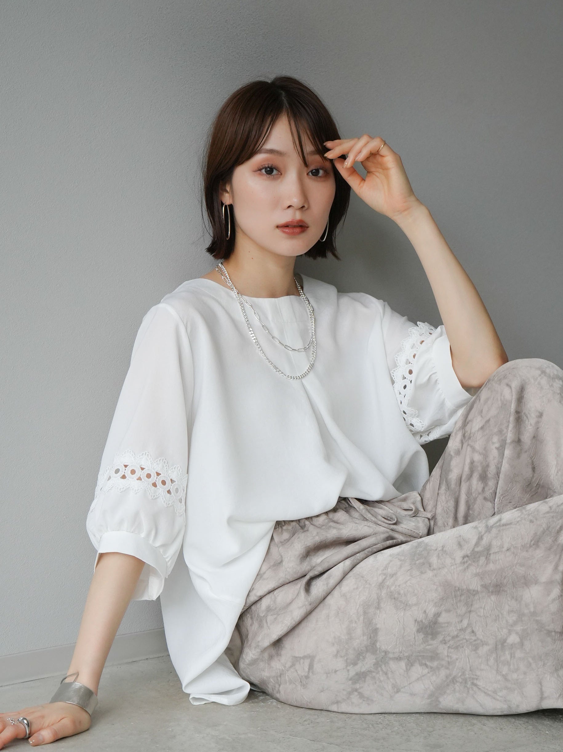 epa tuck tuck blouse エパブラウス白