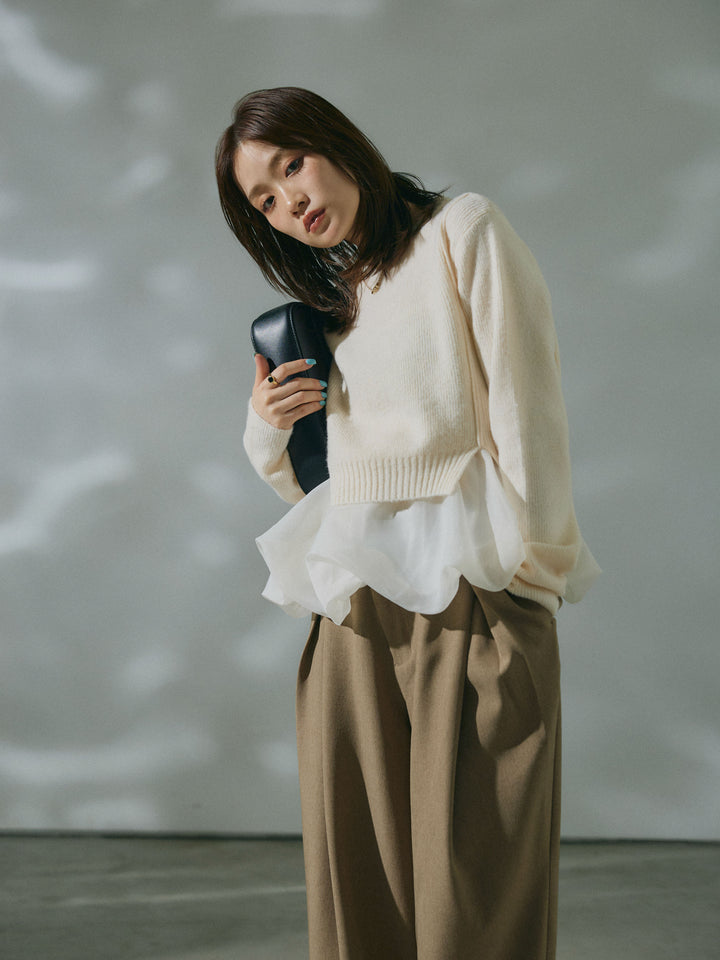 【Allure】[SET]オーガンジーバルーンキャミアンサンブルニット+オーガンジーバルーンキャミアンサンブルニット(2set)