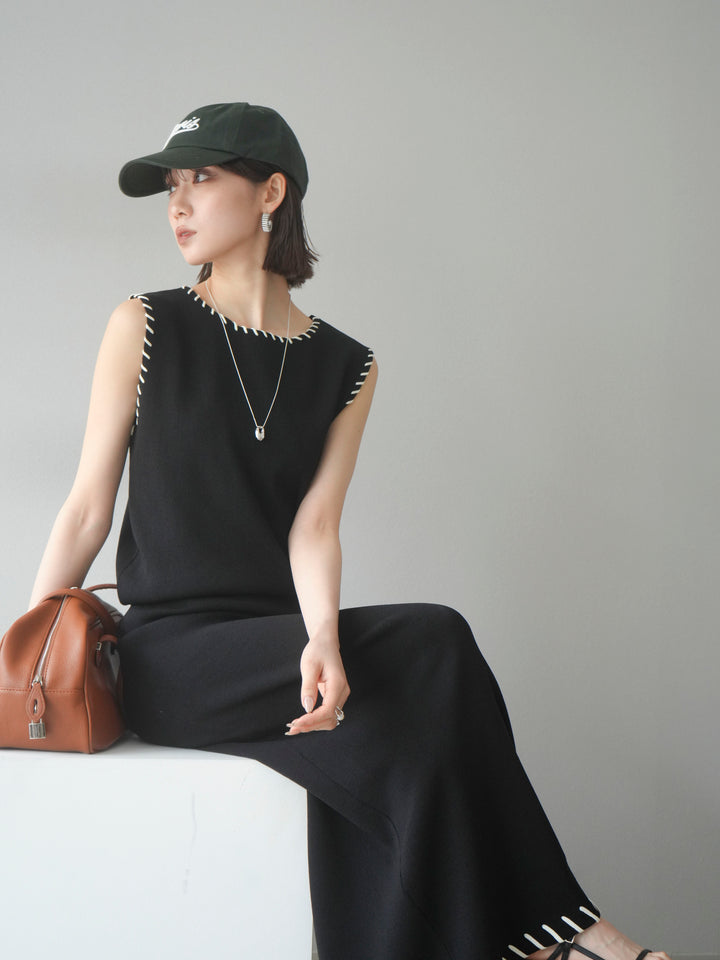 [SET] 亞麻手織套頭衫 + 亞麻手織緊身裙 (2 件套)