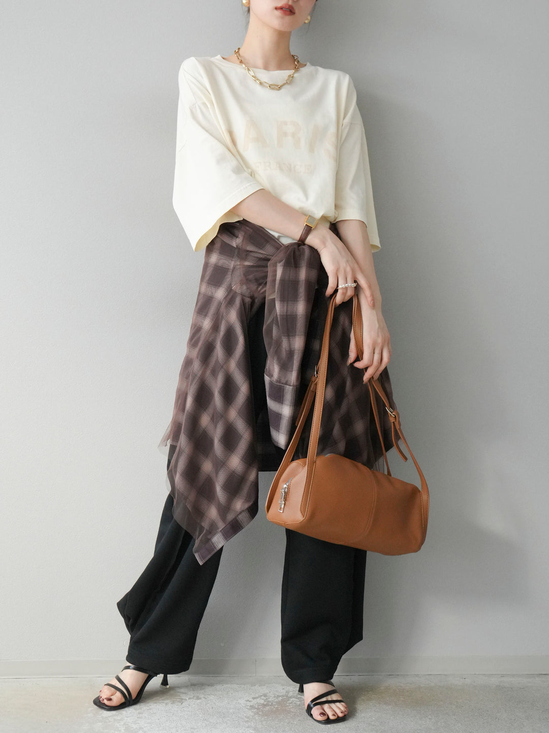 [予約]ピグメントロゴプリントTシャツ/アイボリー