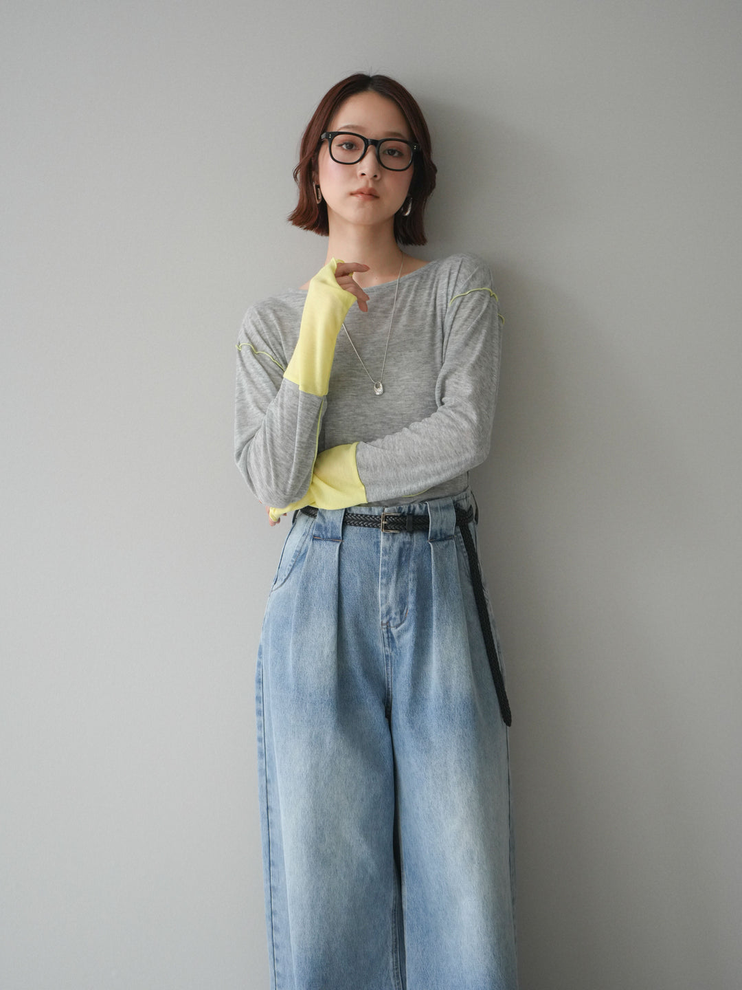 [SET]配色メロウトップス+配色メロウトップス(2set)