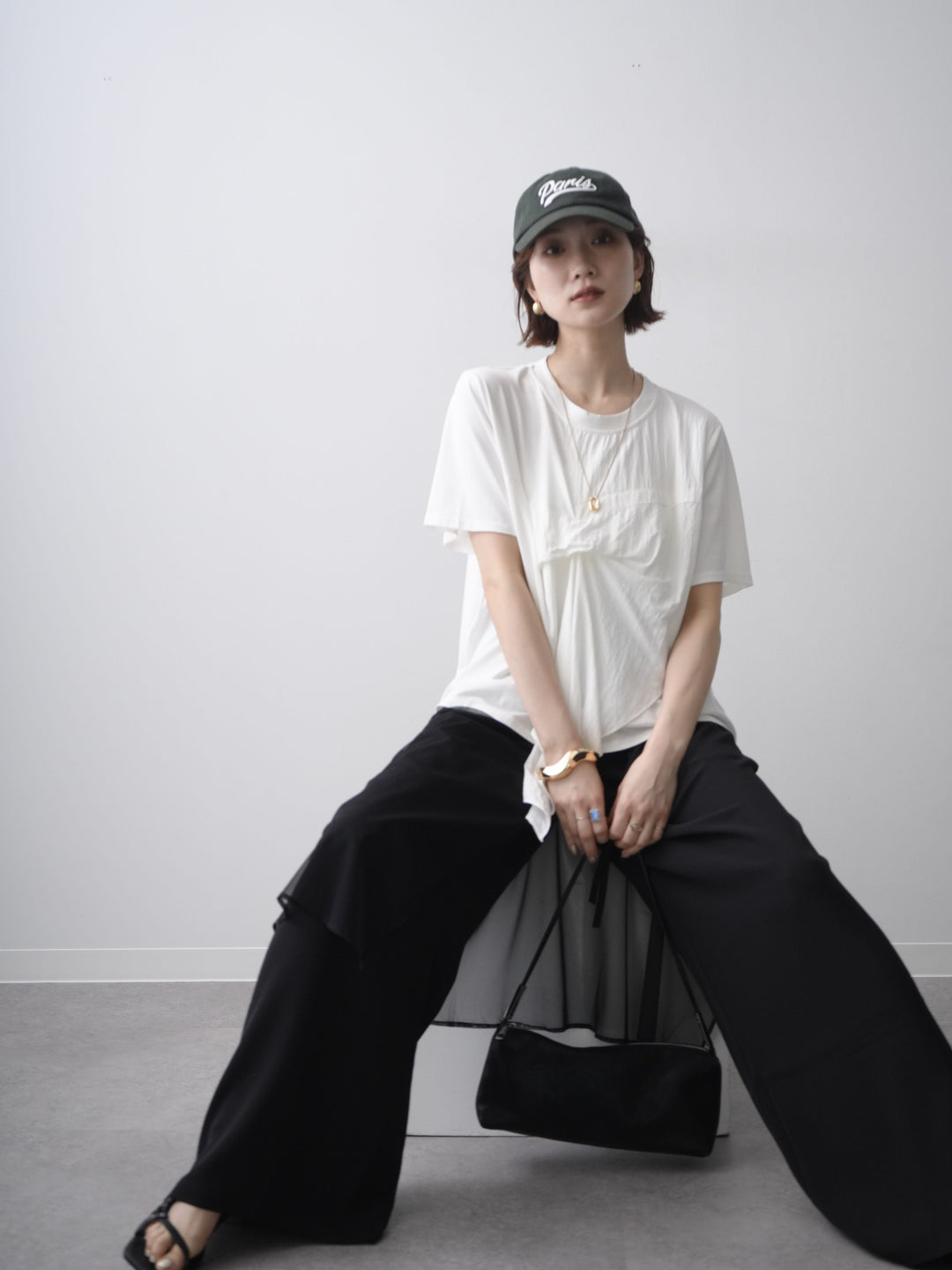 [予約]ラッフルドッキングTEE/white