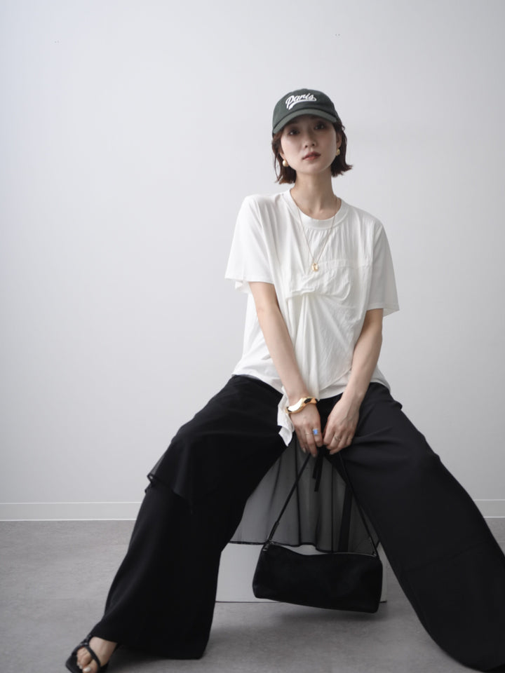 [予約]ラッフルドッキングTEE/white