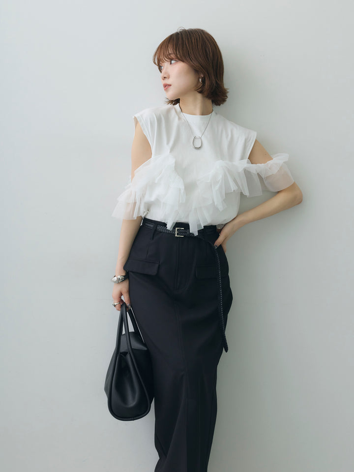 [SET]マルチwayフリルフレンチTEE+選べるアクセセット(2set)