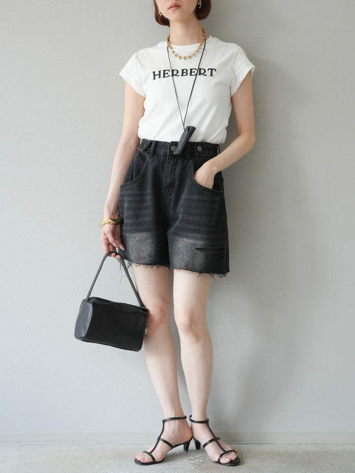 【預購】寬鬆半身牛仔褲/黑色