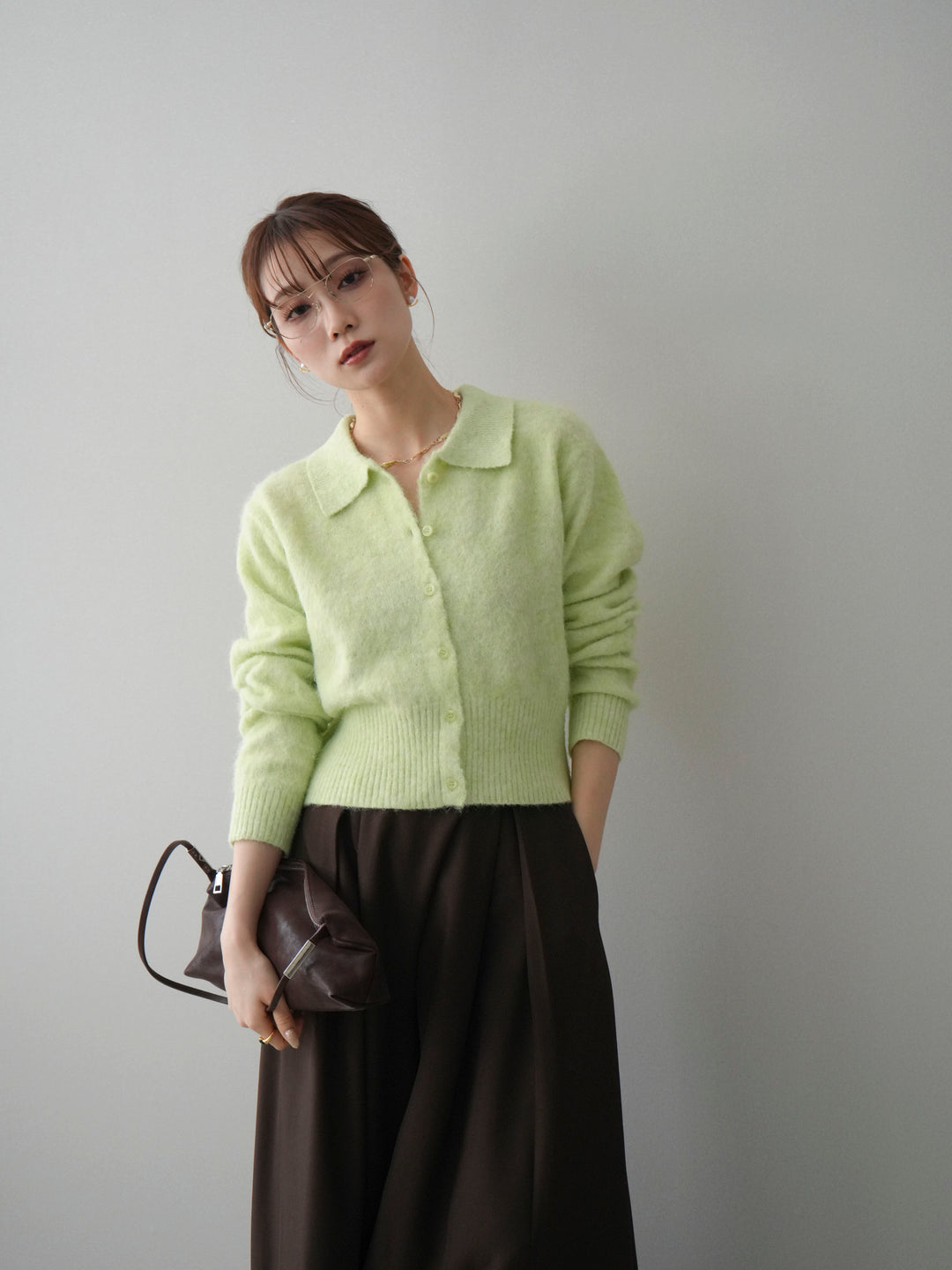 [SET]モヘア衿付きボタンプルオーバー+モヘア衿付きボタンプルオーバー(2set)