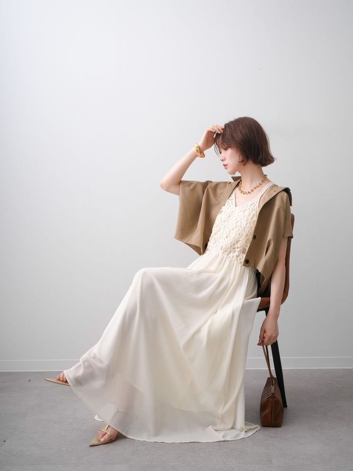 [SET]クロシェシフォンキャミワンピース+選べるアクセセット(2set)