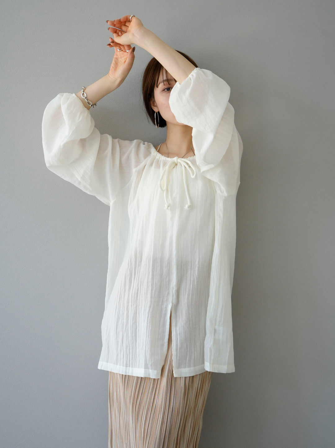 [Pre-order] Cotton voile blouse/white