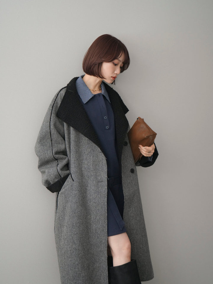 [SET]チェック襟xスエットミニワンピース+選べるアクセセット(2set)